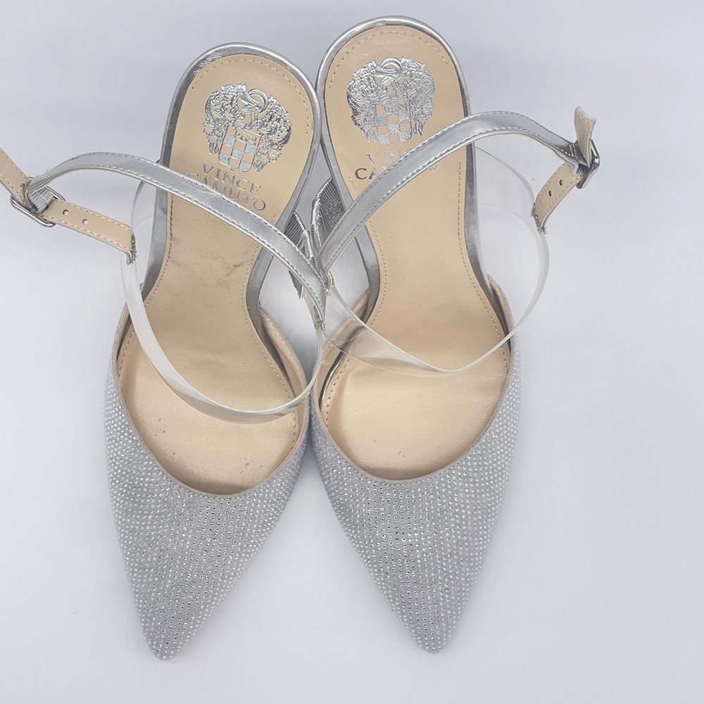 Silver heels luxury by vice Camuto